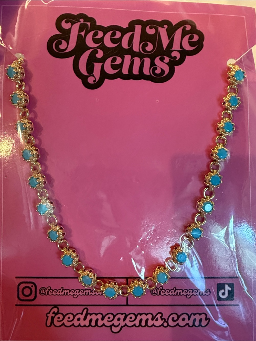NEW Feed Me Gems Texas Turquoise “The Baby Queen” Necklace - Picture 7 of 7